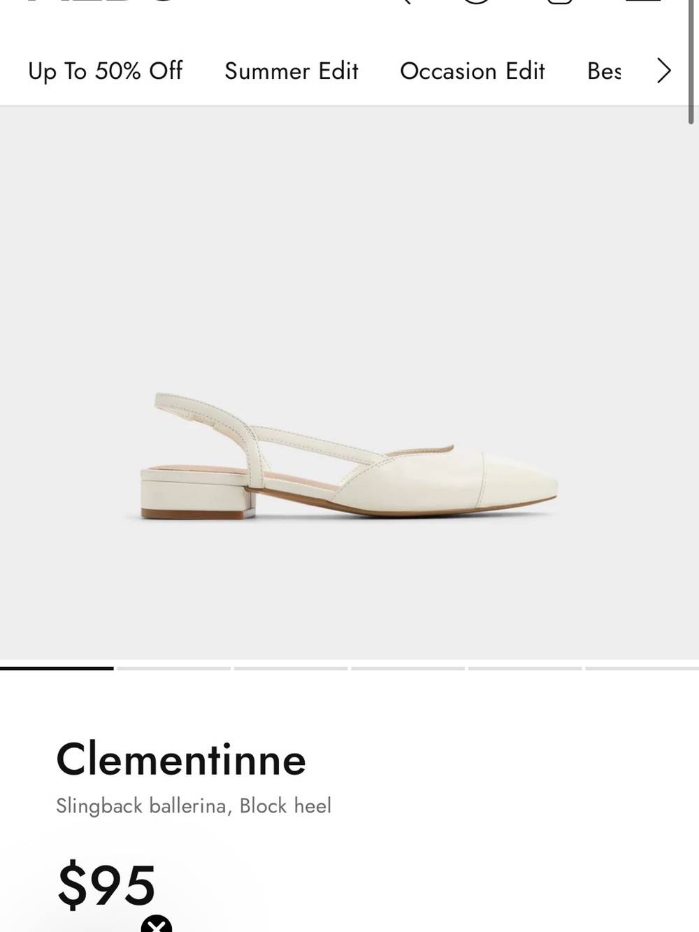 Aldo Clementinne Ivory Slingback Ballerina Wedding Flats